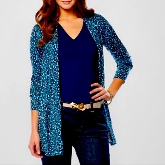 Lilly Pulitzer Thrill of the Chase, open front cardigan. - Picture 1 of 5